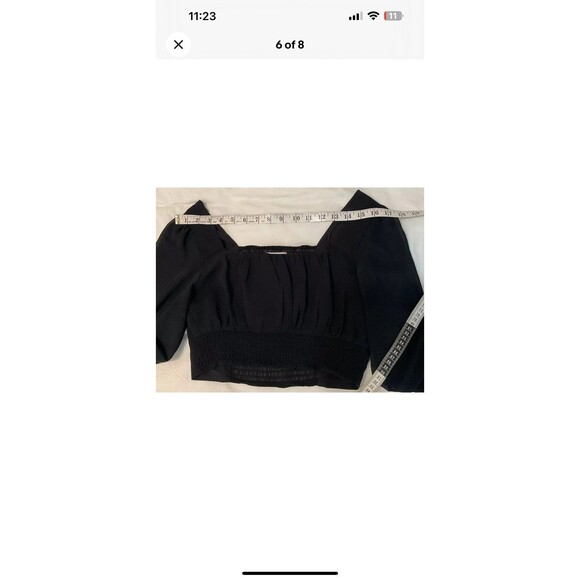 Alter'd State Black Open Back Balloon Sleeve Waist Crop Top Size XS - Picture 6 of 8